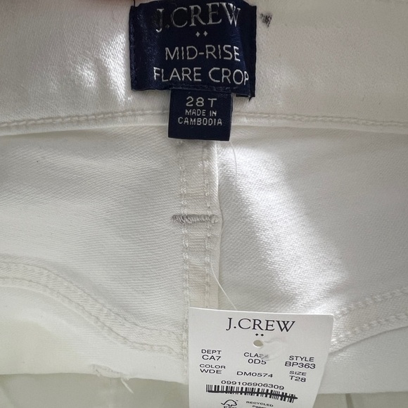 NEW J. Crew Factory White Mid-Rise Flare Crop Signature Stretch Jeans T28 - Picture 7 of 8